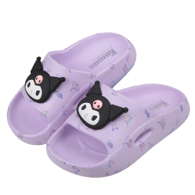 布布童鞋布布童鞋 三麗鷗庫洛米紫色兒童輕量拖鞋(C4C650F)