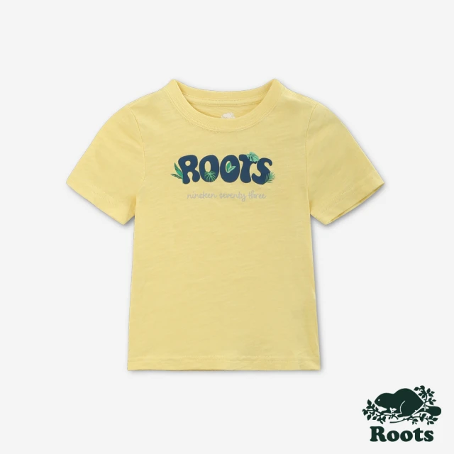 Roots Roots 小童- OUTDOOR ROOTS短袖T恤(奶油黃)