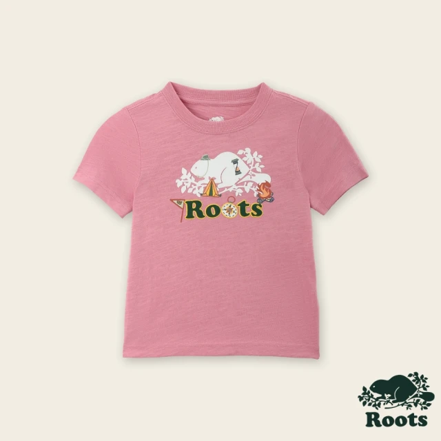 RootsRoots Roots 小童- CAMP COOPER短袖T恤(粉紅色)