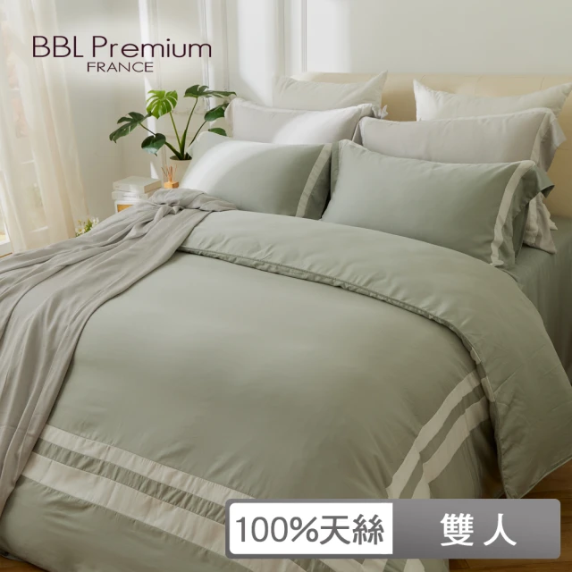 BBL Premium 100%天絲印花床包被套組-永恆之約-湖水綠(雙人)