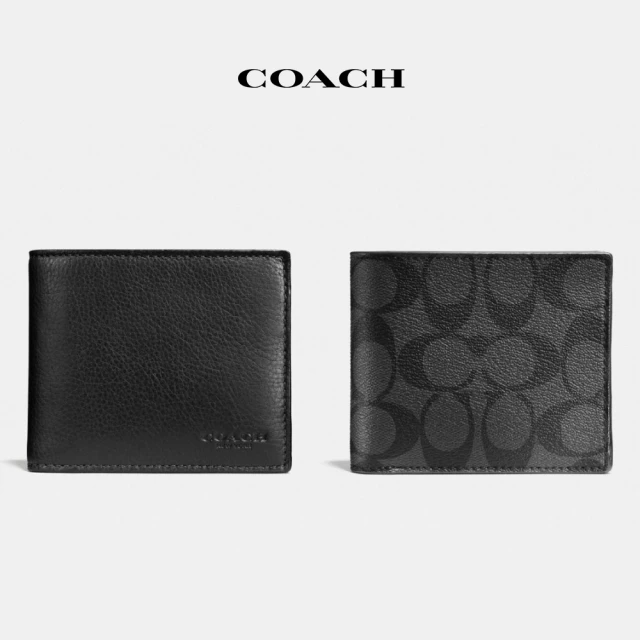 COACH 官方直營經典Logo三合一錢包-碳灰色/黑色(74993)