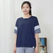 【Hana Mokuba】花木馬日系女裝寬鬆針梭織拼接蕾絲花邊五分袖氣質T恤(T恤)