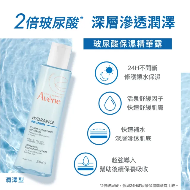 【Avene 雅漾官方直營】24H玻尿酸保濕精華露200ml(潤澤型化妝水)