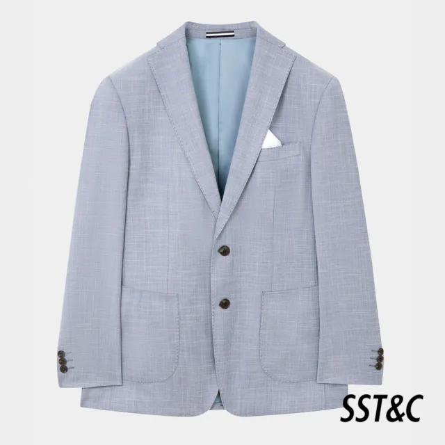 【SST&C 換季７５折】天藍紋理修身西裝外套0112404006
