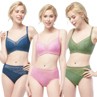 【Swear 思薇爾】2套組冰絲美波系列B-E罩無鋼圈蕾絲包覆女內衣(三色隨機)
