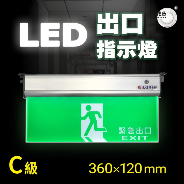 【璞藝】C級耳掛式LED出口標示燈/避難方向指示燈TKM-999-C1-360(3:1標示面板/壁掛式/SMD式/緊急出口)
