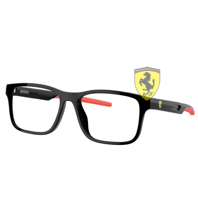 【Ferrari 法拉利】亞洲版 時尚光學眼鏡 舒適彈簧鏡臂設計 FZ8003U 501 亮黑 公司貨