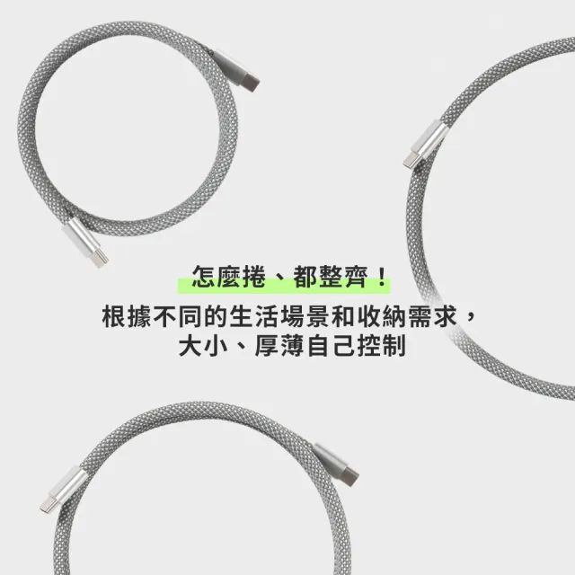 【Photofast】MagCable 240W Type-C to Type-C 磁吸收納編織快充充電線(200cm)