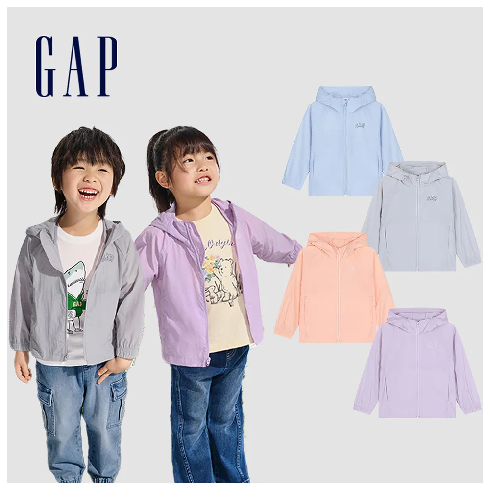 【GAP】幼童裝 Logo防曬連帽外套-多色可選(890299&890351)