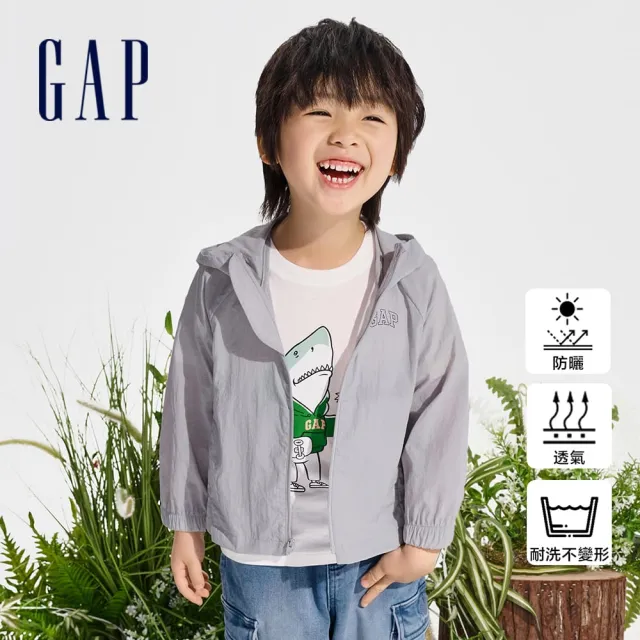 【GAP】幼童裝 Logo防曬連帽外套-多色可選(890299&890351)