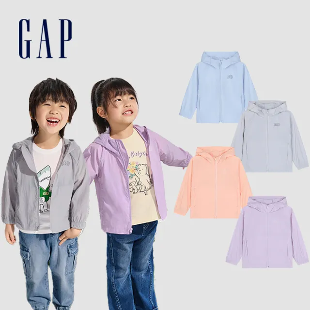 【GAP】幼童裝 Logo防曬連帽外套-多色可選(890299&890351)