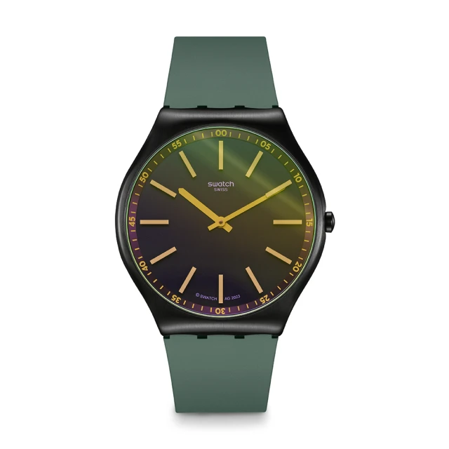 SWATCHSWATCH Skin Irony 超薄金屬系列手錶 GREEN VISION 男錶 女錶 瑞士錶 錶(42mm)