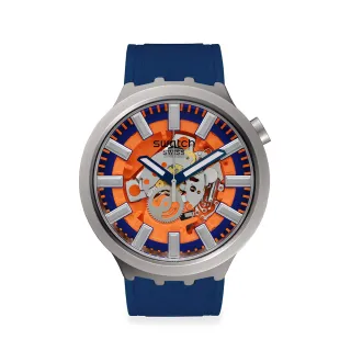 【SWATCH】BIG BOLD IRONY 系列手錶 ORANGE IN THE WORKS 男錶 女錶 手錶 瑞士錶 錶(47mm)
