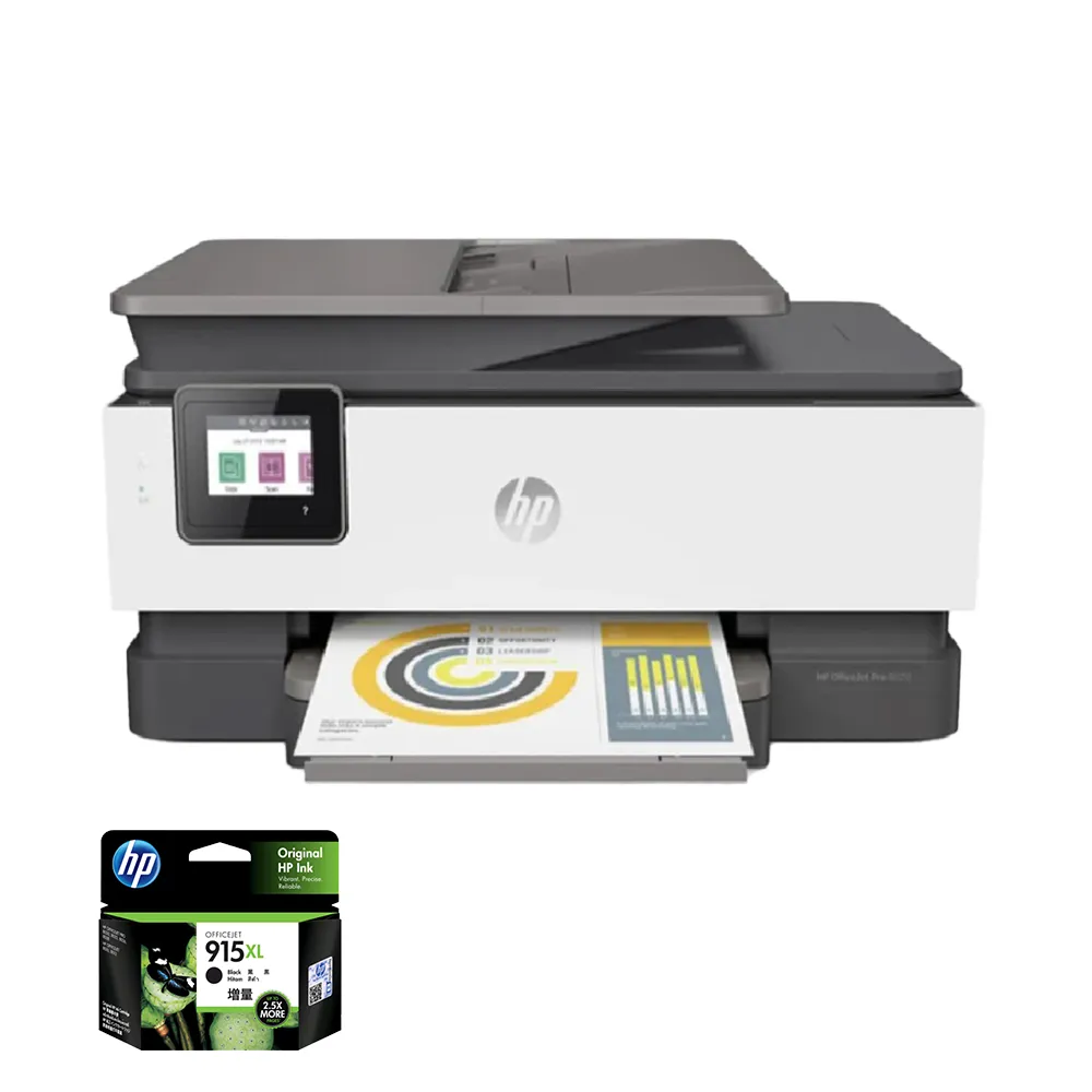 【HP 惠普】搭高容量1黑墨水★OfficeJet Pro 8020 四合一Wifi噴墨複合機(列印/雙面列印/影印/掃描/傳真/無