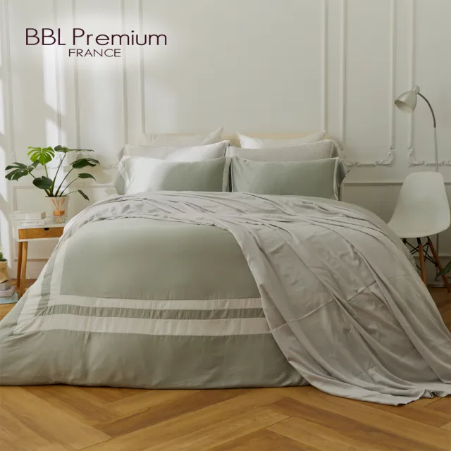 【BBL Premium】100%天絲印花兩用被床包組-永恆之約-湖水綠(雙人)