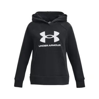 【UNDER ARMOUR】UA 女童 Rival Fleece Big Logo帽T_1379615-001(黑)