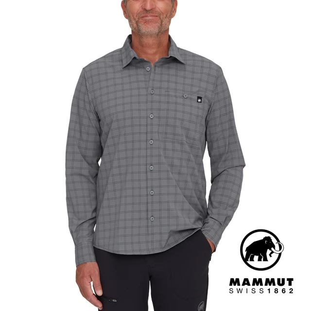 Mammut 長毛象 Lenni Longsleeve Shirt Men 機能長袖格紋襯衫 男款 鋼鐵灰/黑 #1015-01460