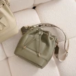 【Premium Authentic】PA．Una真皮抽繩兩用水桶包-橄欖綠(PA 真皮 水桶包 斜背包 側背包)