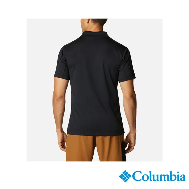 【Columbia 哥倫比亞 官方旗艦】男款-Zero Rules™涼感防曬快排短袖Polo衫-黑色(UAE60820BK/IS)