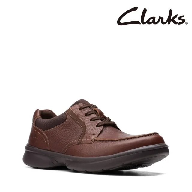 【Clarks】男鞋Bradley Vibe寬楦輕量荔枝紋休閒鞋(CLM54364C)