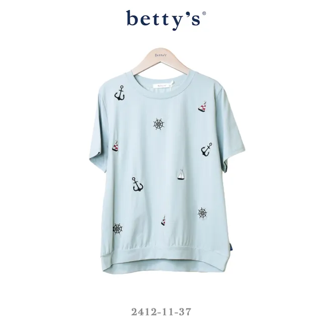 【betty’s 貝蒂思】水手系列刺繡短袖T-shirt(共二色)