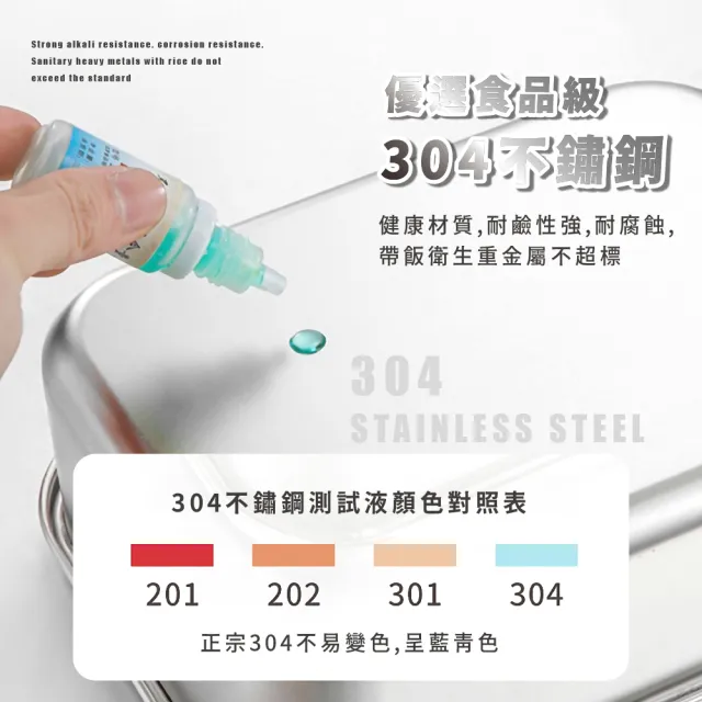 【鎖住美味】304不鏽鋼長方形大容量兩格便當盒(1.6L 分隔餐盒 卡扣式 午餐盒 環保 飯盒 野餐 上班 露營)