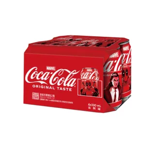 【Coca-Cola 可口可樂】易開罐330ml x6入/組