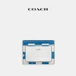 【COACH蔻馳官方直營】棋盤格印花纖巧型證件卡夾-QB/藍松鴉色/粉筆白色(CR396)