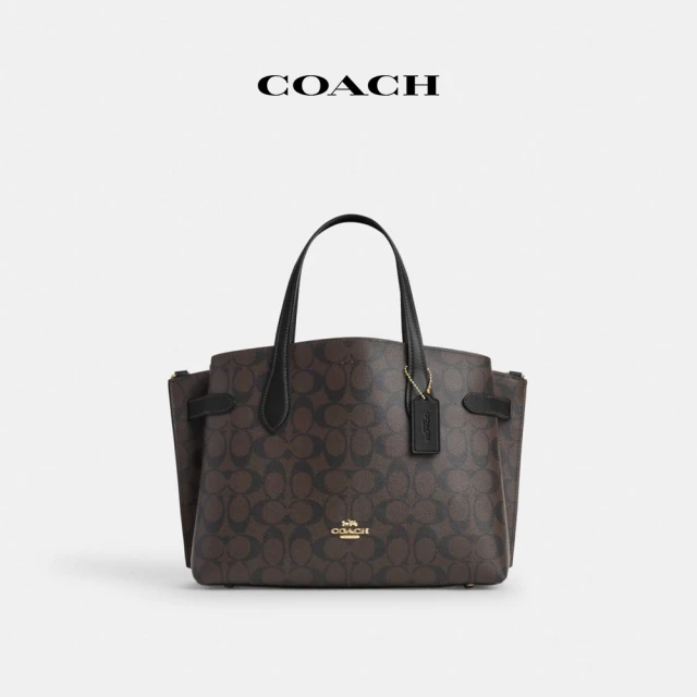 COACHCOACH 官方直營HANNA 經典LogoCARRYALL手袋-IM/棕色/黑色(CH542)