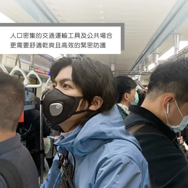 【Philips 飛利浦】智能口罩-口罩型空氣清淨機(有效濾除95%空汙花粉 運動騎車也不悶熱)