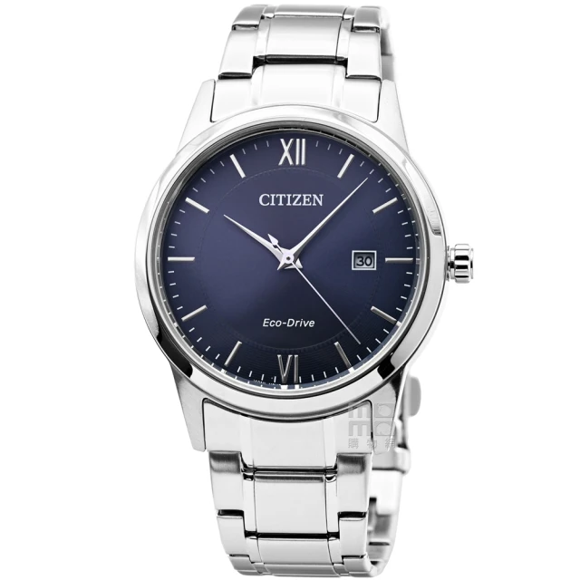 CITIZEN 星辰 星辰ECO DRIVE光動能鋼帶男錶-藍(AW1780-84L)