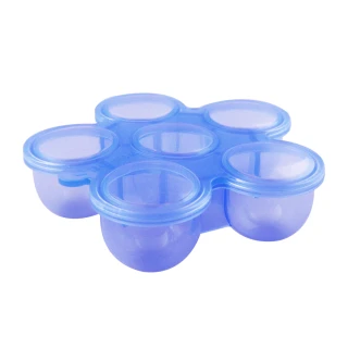 【加拿大帕緹塔Partita】全矽膠副食品儲存盒(寶寶廚具 嬰兒用品 50ml*6/藍色)