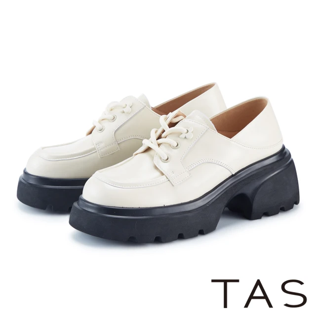 TAS 異材質拼接尖頭高跟穆勒鞋(米白)好評推薦