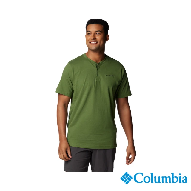 Columbia 哥倫比亞 男款-Landroamer™亨利領短袖上衣-綠色(UAM48840GR/IS)