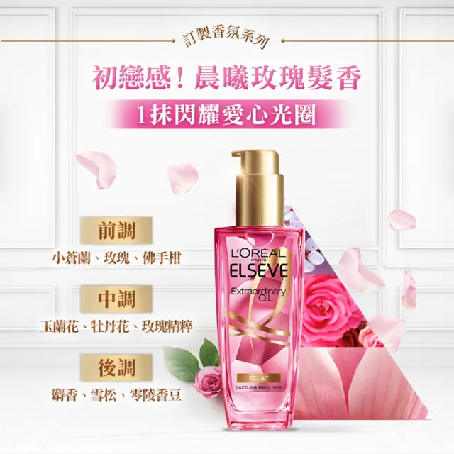 【LOREAL Paris 巴黎萊雅】金緻護髮精油 玫瑰精華/草本植萃/護髮精華(100ml)