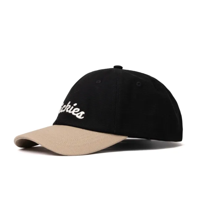 【Dickies】男女款黑色撞色純棉品牌刺繡Logo棒球帽｜DK013030BLK