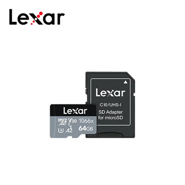 三入組【Lexar 雷克沙】Professional 1066x MicroSDXC UHS-I U3 A2 64G記憶卡