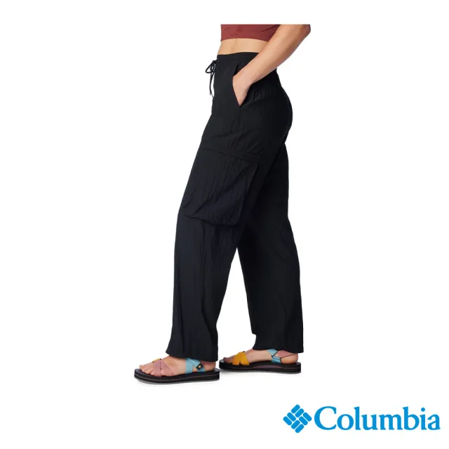 【Columbia 哥倫比亞 官方旗艦】女款-Boundless Trek™防曬UPF50防潑口袋長褲-黑色(UAR94250BK/IS)