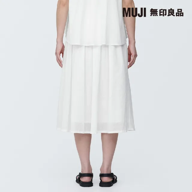 【MUJI 無印良品】女強撚抓皺裙(共4色)