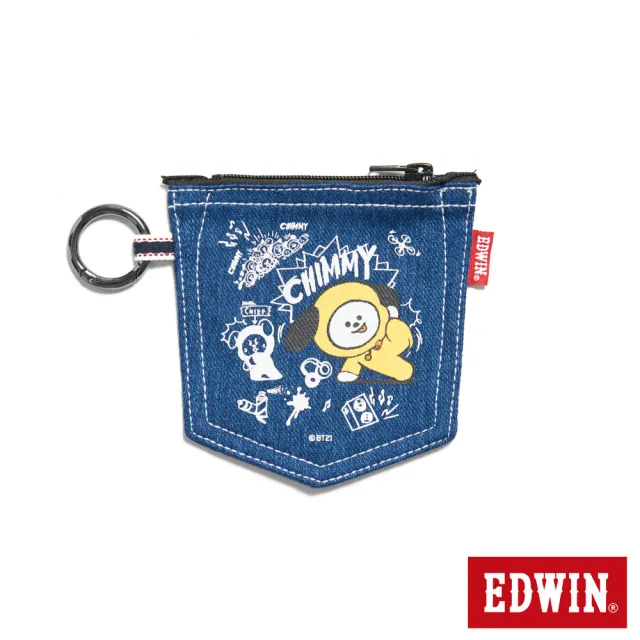 【EDWIN】男女裝 BT21牛仔證件套(亮黃色)