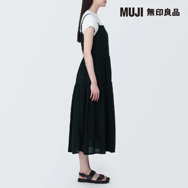 【MUJI 無印良品】女強撚細肩帶洋裝(共2色)