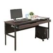 【DFhouse】頂楓150公分電腦桌+2抽屜+主機架-黑橡木色