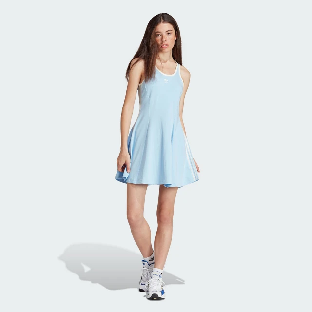 adidas 愛迪達 洋裝 女款 運動洋裝 背心洋裝 三葉草 TANK DRESS 亞規 藍 IT9873