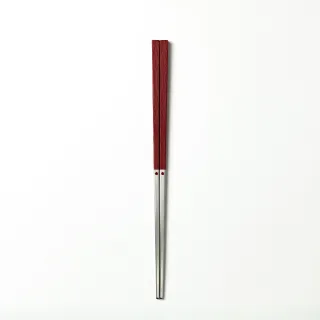 【MUJI 無印良品】不鏽鋼樹脂方筷(可機洗/23cm/紅)