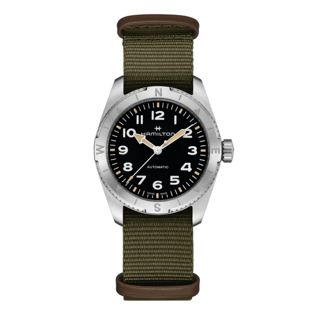 【HAMILTON 漢米爾頓】卡其陸戰遠征 Expedition 腕錶 37mm(自動上鍊 中性 NATO帶 H70225931)