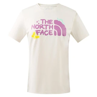 【The North Face】女 FLASHDRY 吸濕透氣排汗短袖圓領T恤.休閒套頭衫(88H2-QLI 沙丘白)
