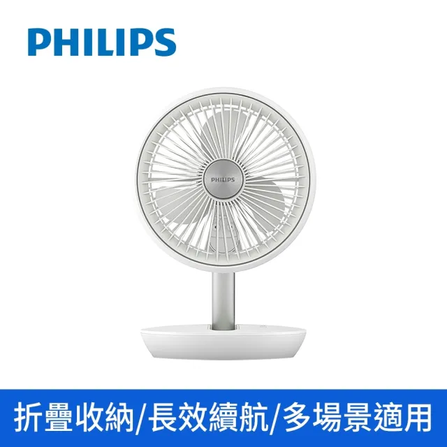 【Philips 飛利浦】迷你行動循環摺疊風扇 15H無線續航/多角度調節/輕音省電(ACR2124DX)