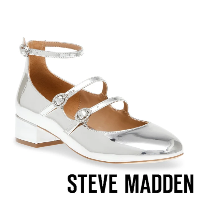 steve madden COLLEAGUE 雙帶繞踝瑪莉珍鞋(銀色)