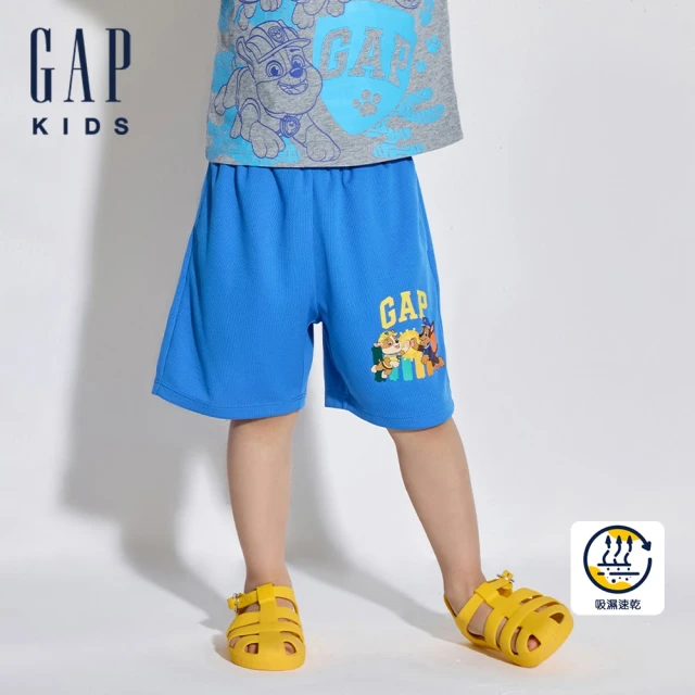 【GAP】兒童裝 Gap x 汪汪隊立大功聯名 Logo印花鬆緊短褲-藍色(510043)