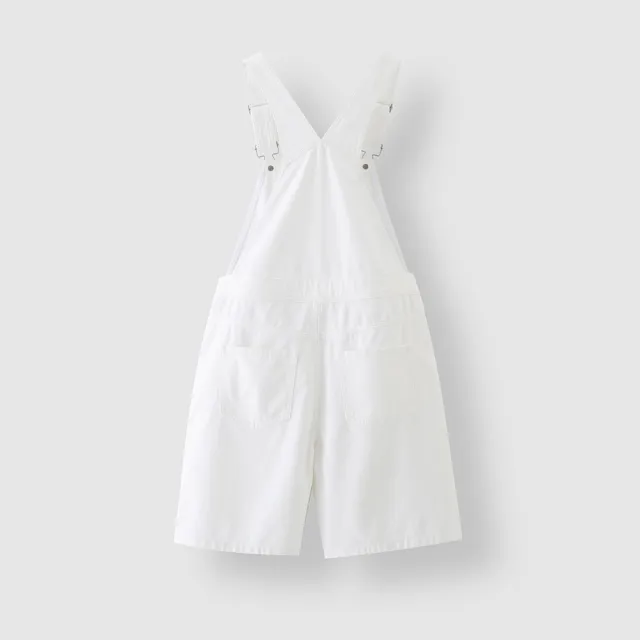 【GAP】女裝 牛仔吊帶短褲-白色(465006)